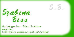 szabina biss business card